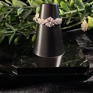White Gold Moissanite Ring Sz 6